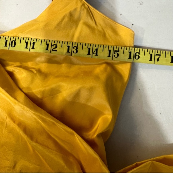 Diane Von Furstenberg Taffeta Silk Yellow Wrap Dress Small - Picture 14 of 14